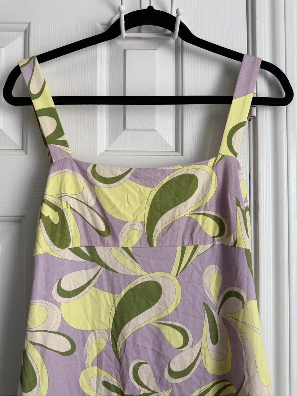 ANTONIO MELANI Lavender Maxi Dress with Olive & Pale Yellow Swirl Print - Picture 2 of 6